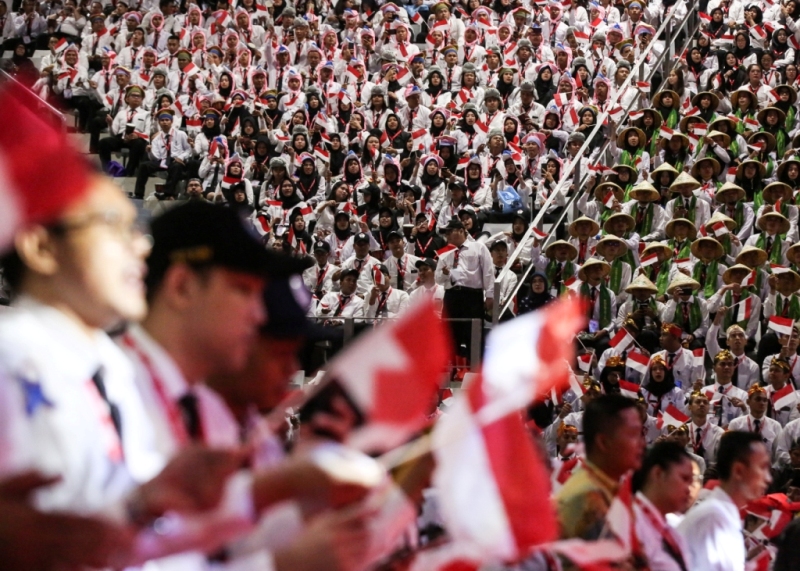 CPNS mengikuti Presidential Lecture 2019 di Istora Senayan, Jakarta, Rabu, 24 Juli 2019. Foto: MI/Ramdani
