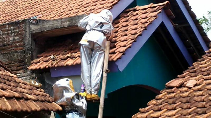 Pemadam Kebakaran Kudus Musnahkan Sarang Tawon Ndas