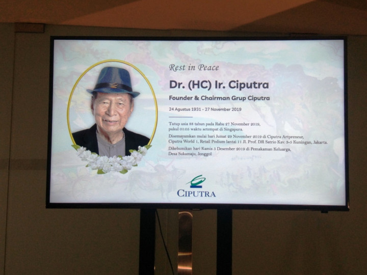 Ciputra Dimakamkan 5 Desember di Jonggol