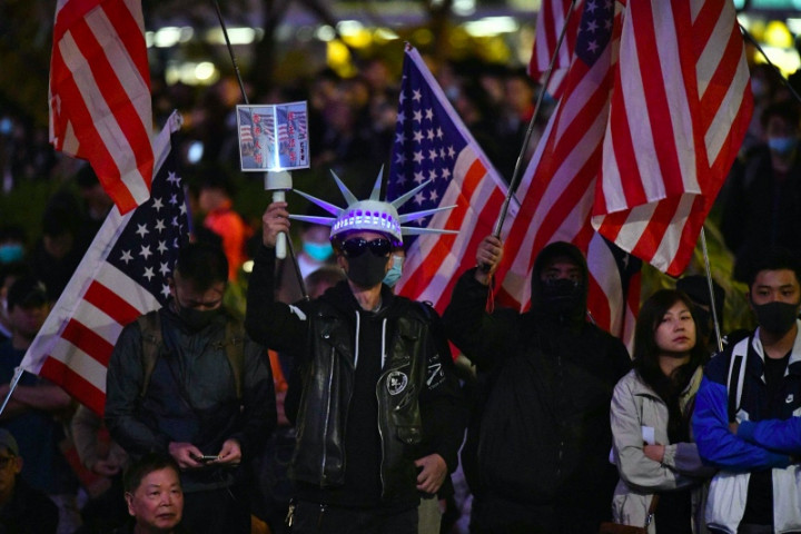 Pedemo Hong Kong Sambut Dukungan Trump