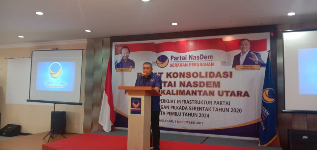 Wakil Ketua Umum DPP Partai NasDem Ahmad Ali di Hotel Royal, Tarakan, Kalimantan Utara, Senin 9 Desember 2019. Medcom.id/Candra Yurinuarala,