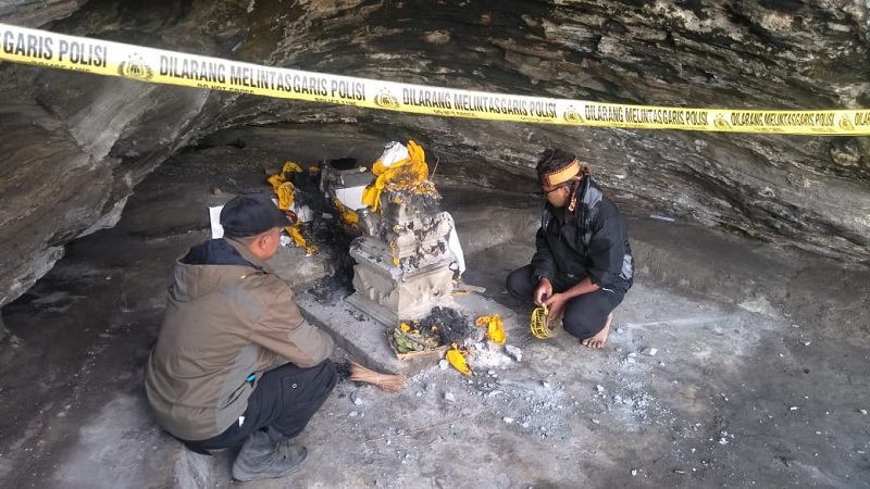 Salah satu lokasi sembahyang umat Hindu di kawasan BB TNBS yang diduga dirusak pada Sabtu, 7 Desember 2019. Foto: DOK BB TNBS