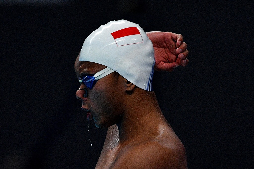 Perenang Indonesia I Gede Siman Sudartawa. (ANTARA FOTO/INASGOC/Sigid Kurniawan)