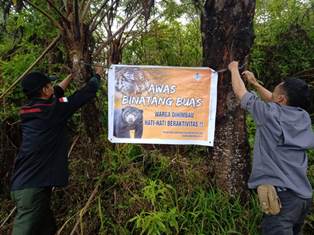 BKSDA Sumsel Pasang Peringatan Binatang Buas