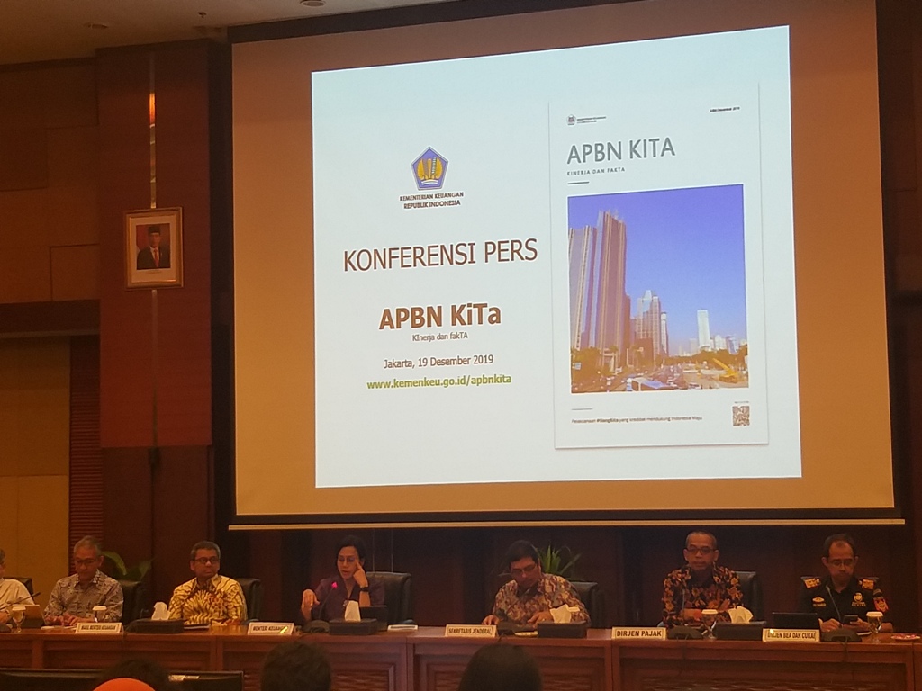 Menteri Keuangan Sri Mulyani Indrawati mengungkapkan penerimaan negara sampai dengan November 2019 mencapai Rp1.677,1 triliun. FOTO: Medcom.id/Eko Nordiansyah