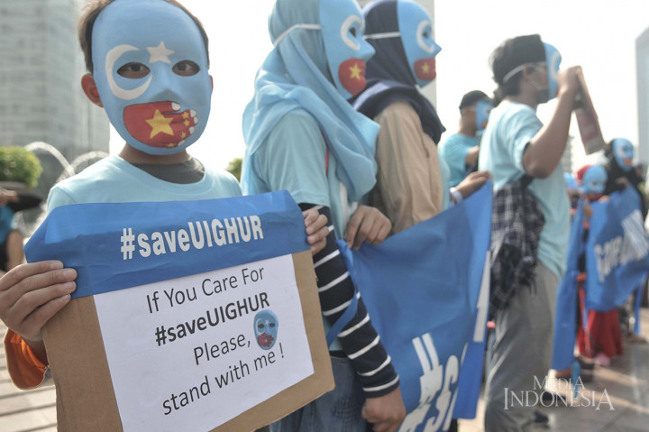 Warga Gelar Aksi Peduli Muslim Uighur di CFD Jakarta