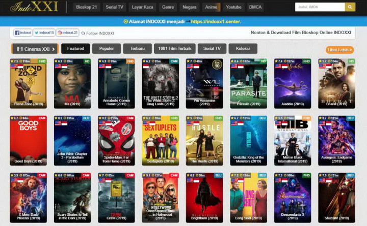 Situs Film Bajakan IndoXXI Tutup 1 Januari 2020