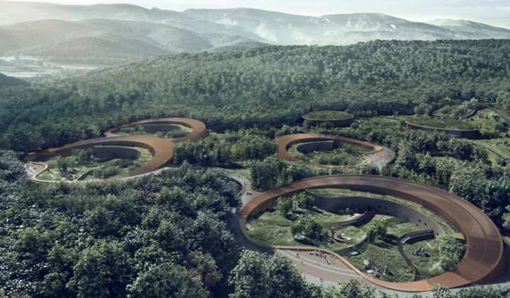 Rumah Panda Berbentuk Stadion di Tiongkok