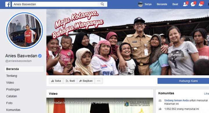Warganet Protes Kena Auto Like Fanpage Anies
