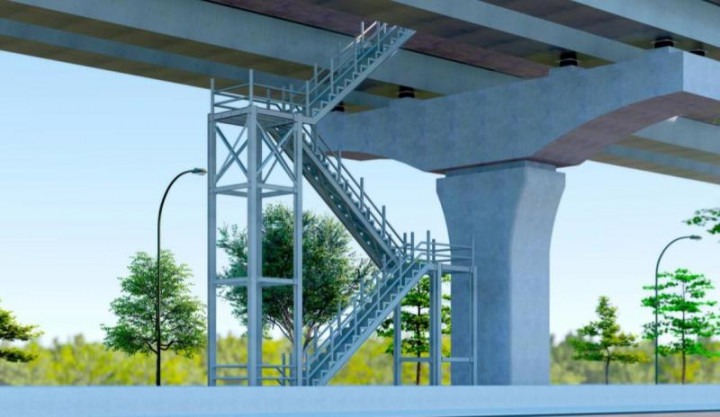 Tangga Darurat Jalan Tol Layang Japek Segera Rampung