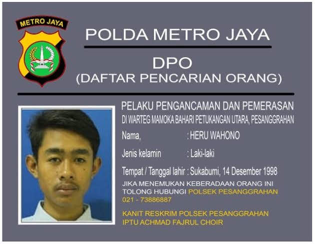 Begal di Warteg Jadi Buronan