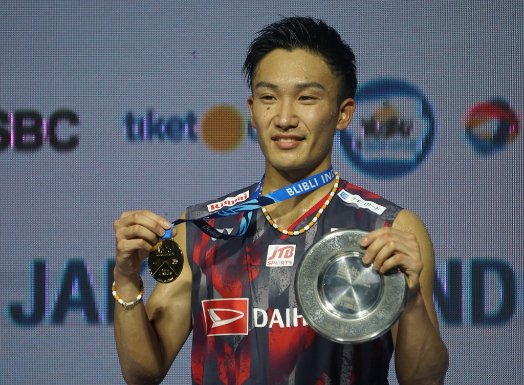 Kento Momota. (Zam/medcom.id)