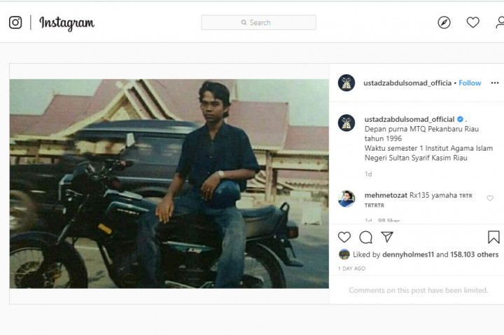 Gaya Ustaz Abdul Somad Bersama Yamaha RX-King