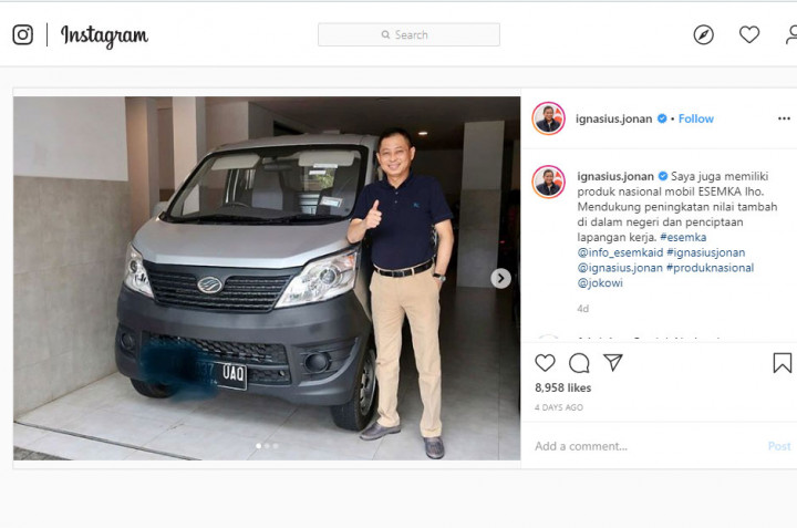 Jonan Pede Pamer Esemka Bima