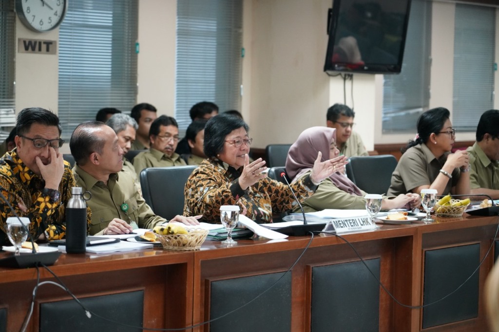 Menteri LHK Siti Nurbaya menjelaskan program KLHK saat Raker dengan Komisi II DPD, Senin, 17 Februari 2020 di Jakarta. Foto: Kementerian LHK