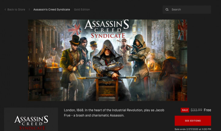 Game Assassin's Creed Syndicate Gratis Hari Ini!