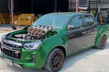 Modifikasi Ekstrim Isuzu D-Max Pakai Lima Turbocharged