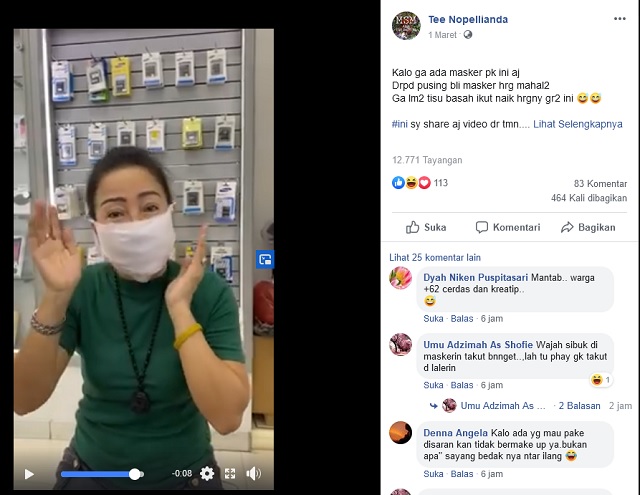 Tangkapan layar pemberitaaan palsu di media sosial. Foto: Facebook
