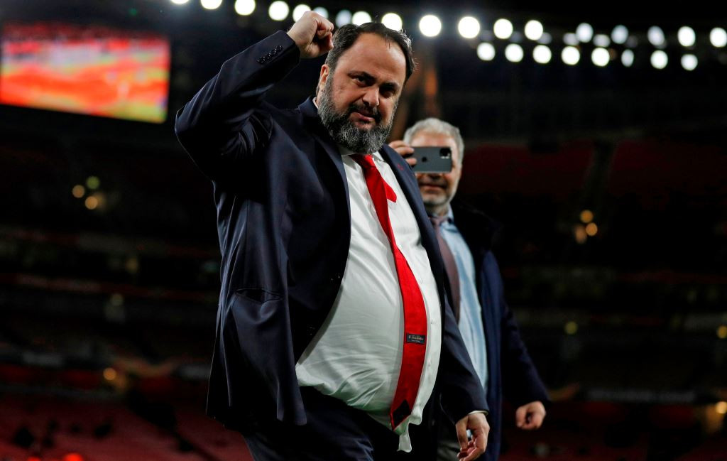 Pemilik Olympiakos Piraeus Evangelos Marinakis (Foto: AFP/Adrian Dennis)
