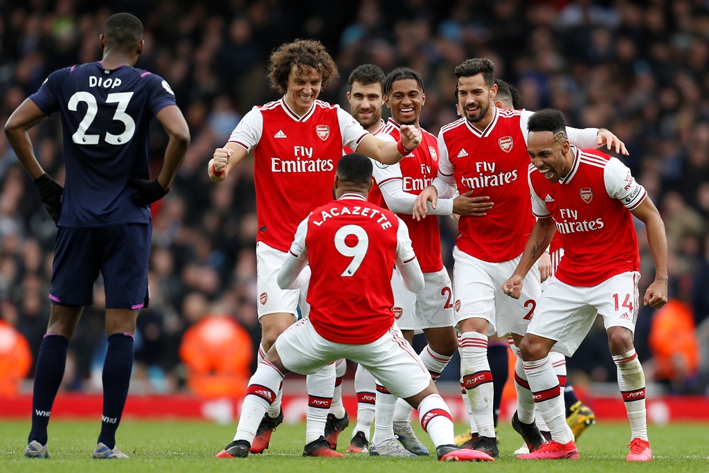 Skuat Arsenal. (Foto: AFP/Ian Kington)