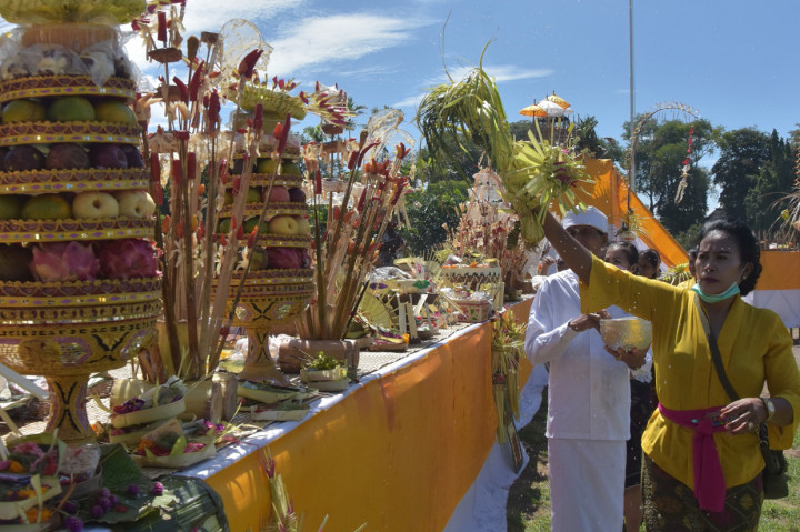 Suasana Upacara Tawur Agung Kesanga di Denpasar