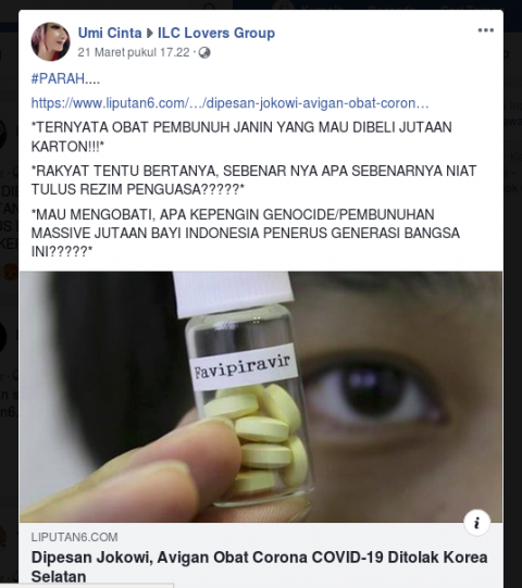 Avigan Yang Dipesan Jokowi Adalah Obat Penggugur Janin Ini Faktanya