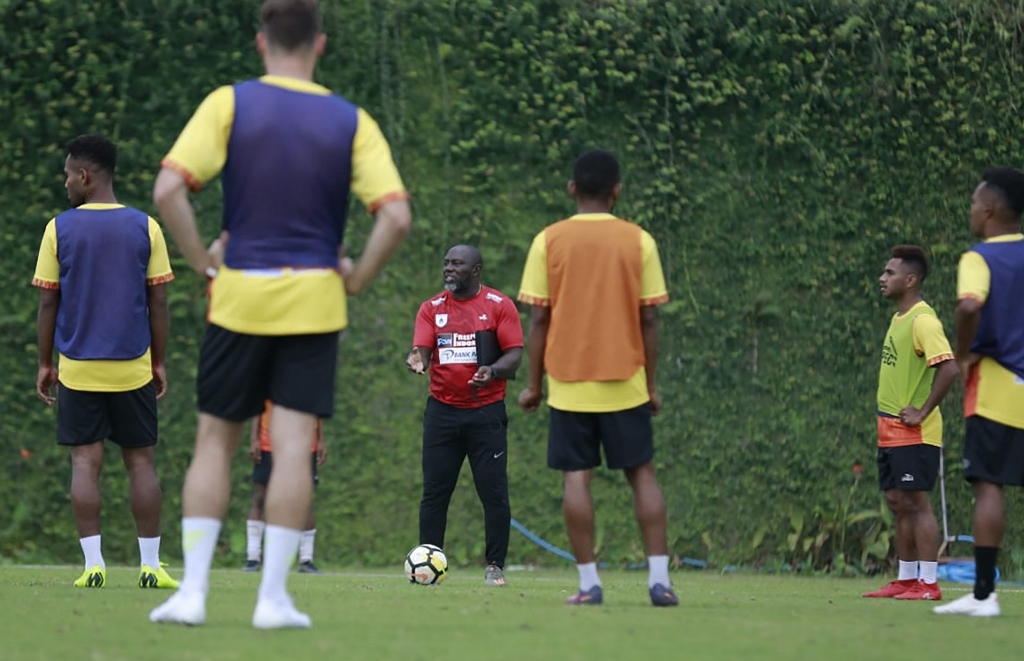 Skuat Persipura Jayapura sedang berlatih. (Foto: medcom.id/Roy Ratumakin)