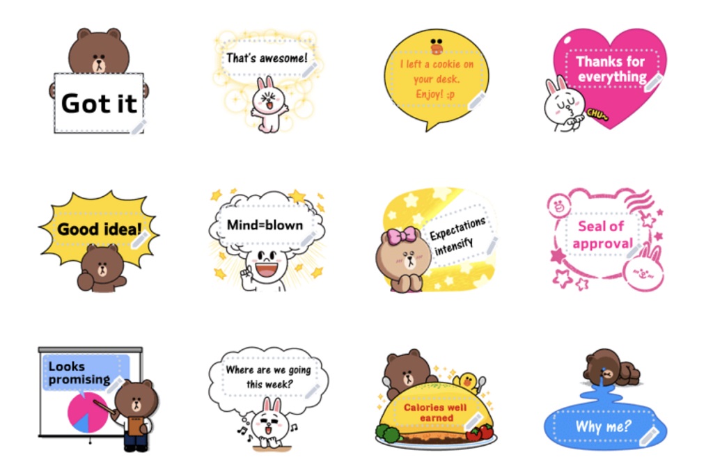 Line merilis fitur stiker pesan memungkinkan pengguna mengirimkan hingga 100 karakter.
