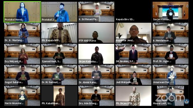 Kemendikbud Lantik 15 Pejabat Melalui Telekonferensi