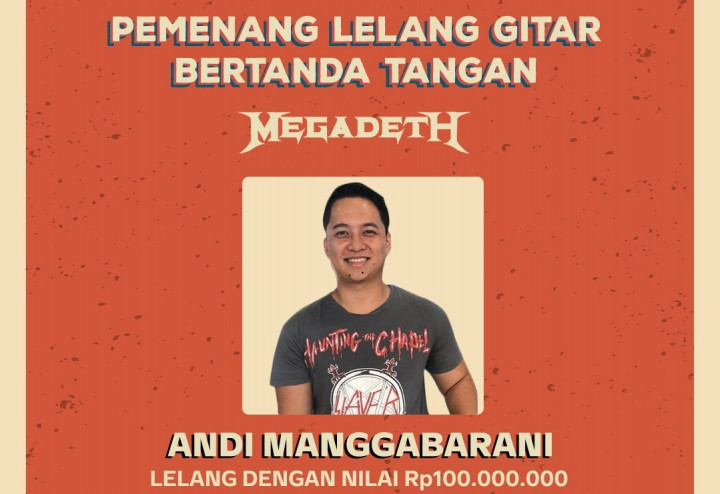 Gitar Bertandatangan Personel Megadeth Berhasil Dilelang untuk Donasi Korona