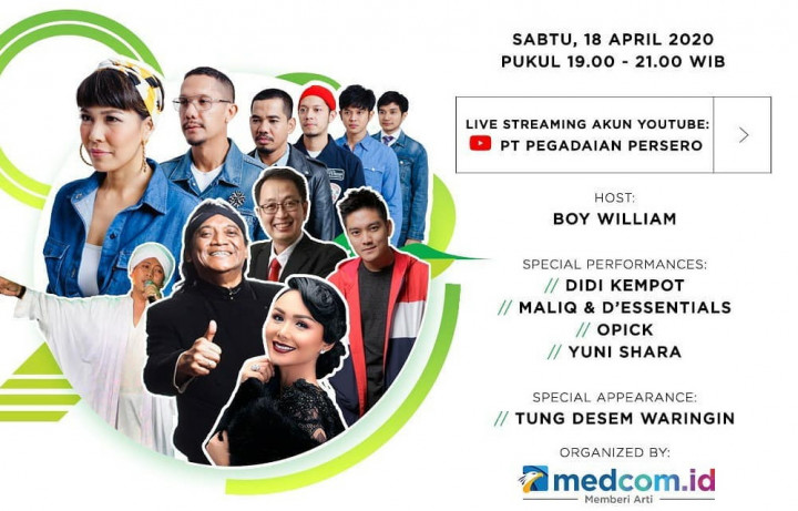 Pegadaian Hadirkan Didi Kempot hingga Yuni Shara di Konser Amal Perangi Covid-19