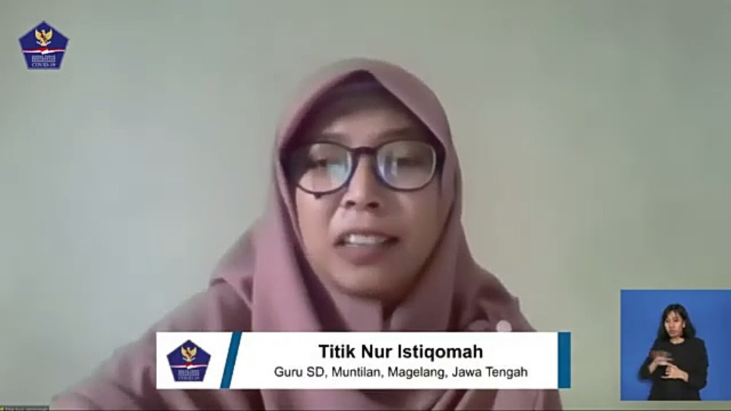 Guru SD di Muntilan, Jawa Tengah, Titik Nur Istiqomah. Tangkapan layar.