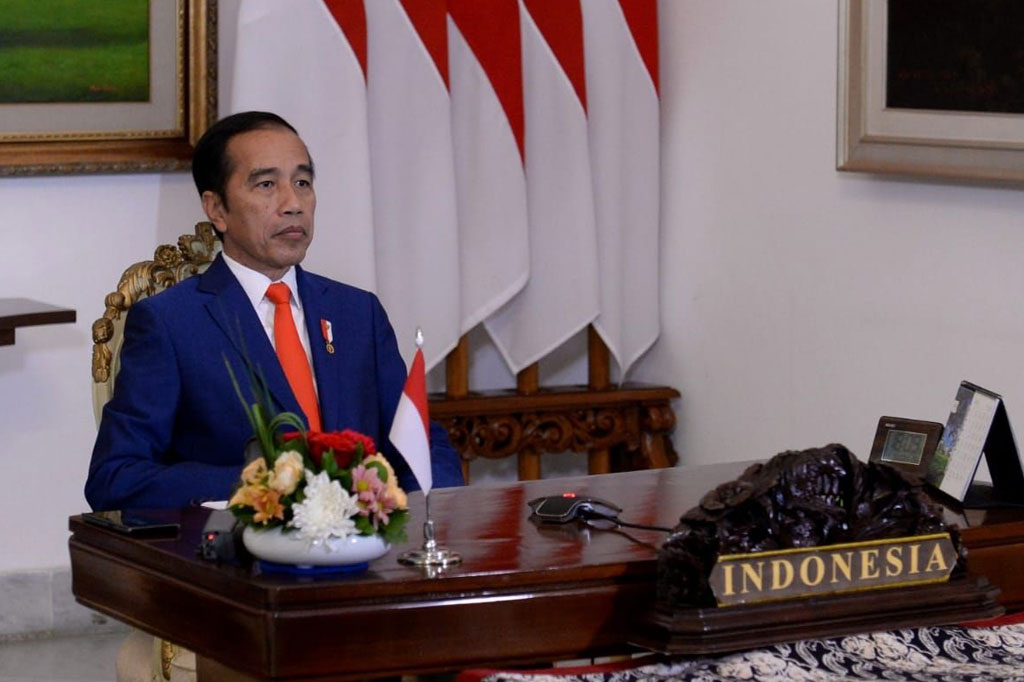 Jokowi Ikuti KTT GNB secara Virtual