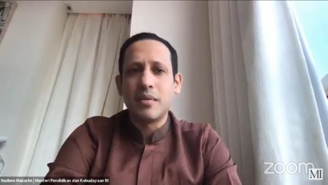 Mendikbud Nadiem Makarim. Foto: Zoom