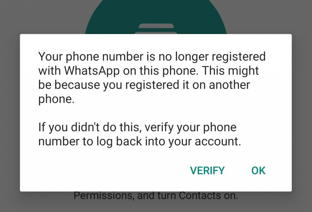 Notifikasi Nomor Telepon Tidak Terdaftar di WhatsApp