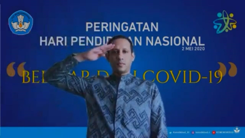 Mendikbud Nadiem Makarim. Tangkapan Layar Zoom.