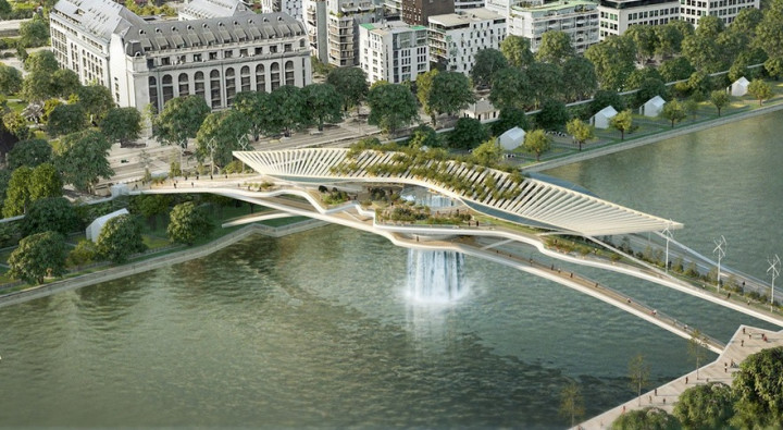 Babylon Bridge, Jembatan Gantung dengan Air Mancur