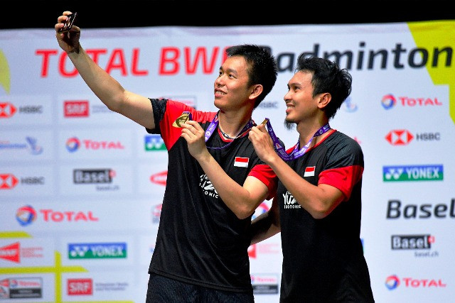 Hendra/Ahsan: Antara/Hafidz Mubarak A