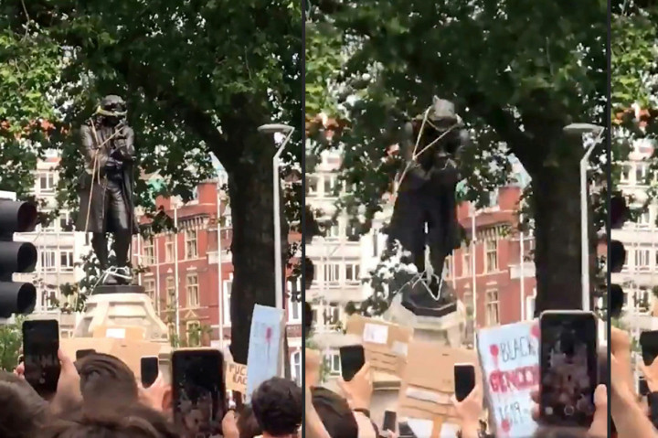 Protes Kasus George Floyd, Demonstran Robohkan Patung Pedagang Budak