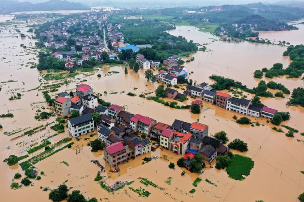Banjir melanda provinsi Hunan, Tiongkok, 9 Juli 2019. (Foto: STR/AFP/Getty)