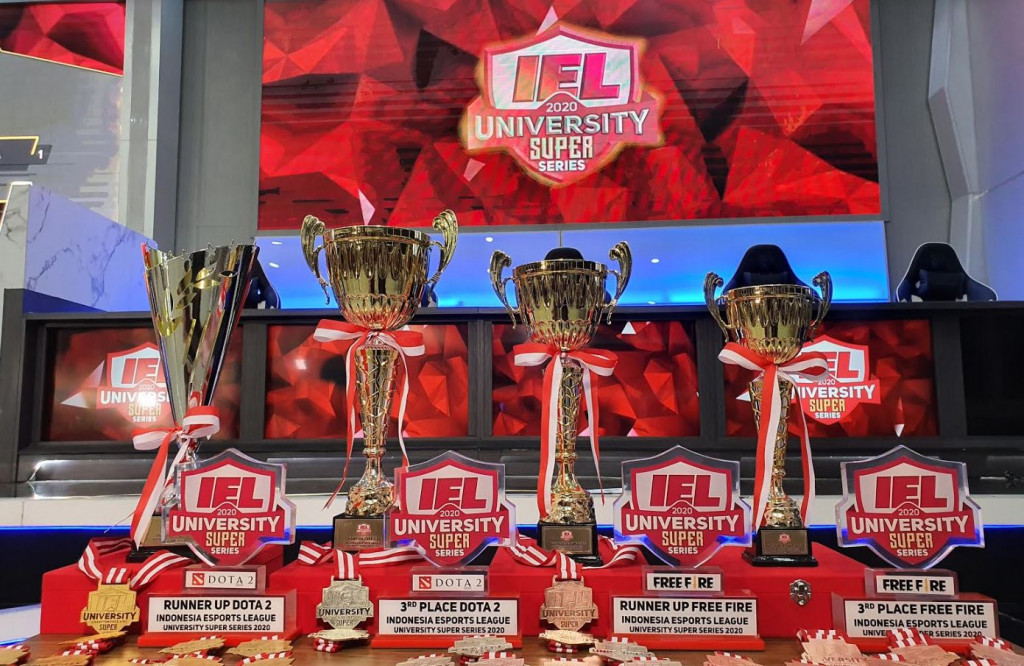 Piala juara IEL University Super Series 2020.