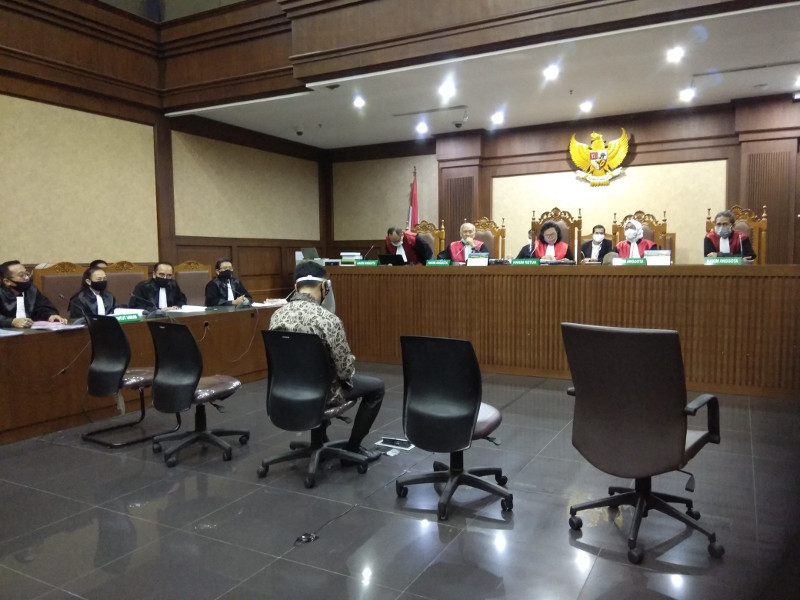 Sidang pembacaan tanggapan jaksa atas nota keberatan atau eksepsi mantan Direktur Keuangan PT Asuransi Jiwasraya (AJS) Hary Prasetyo. Foto: Medcom.id/Fachri Audhia Hafiez