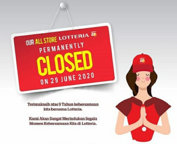 Lotteria Tutup Permanen Seluruh Gerai Mulai 29 Juni