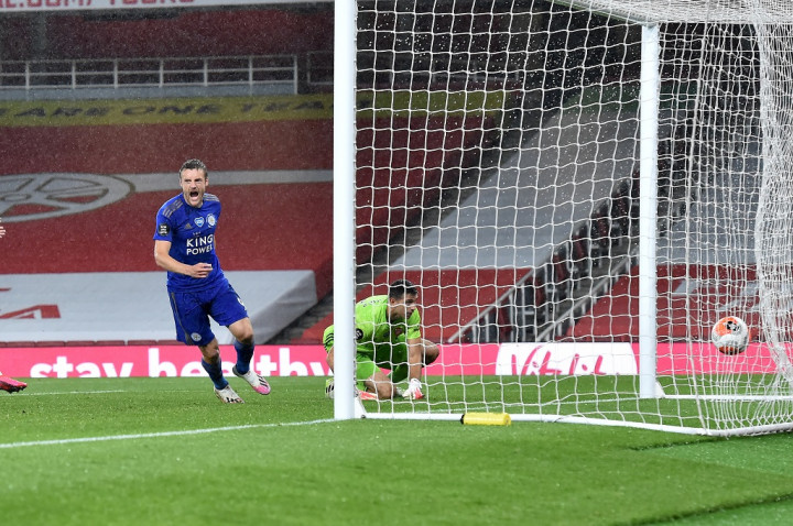 Gol Telat Jamie Vardy Gagalkan Kemenangan Arsenal