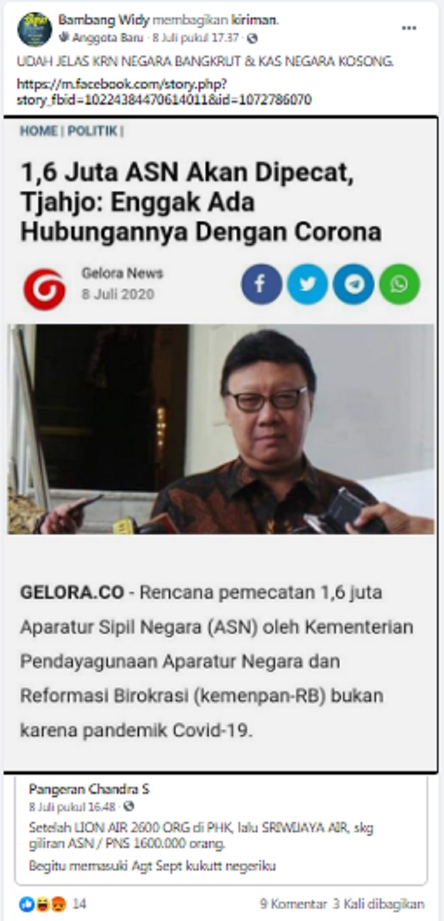 1,6 Juta ASN akan Dipecat karena Negara Bangkrut dan Kas ...