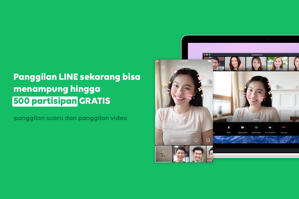 Line kini memungkinkan pengguna melakukan panggilan video dan audio dengan hingga 500 orang.