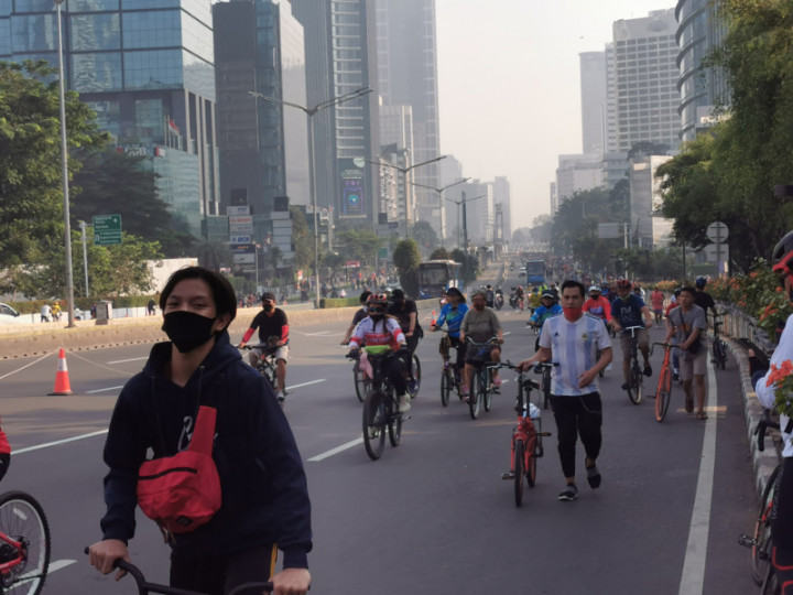 Kawasan Sudirman-Thamrin Masih Dipadati Pesepeda