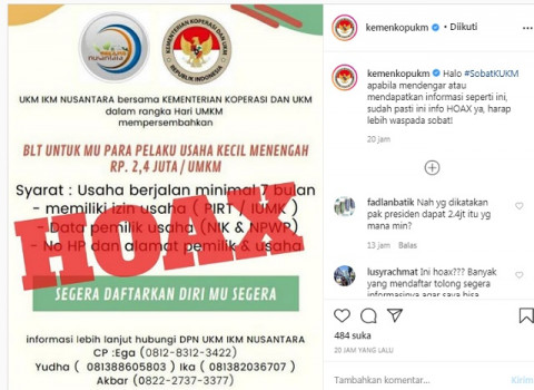 Kementerian Koperasi Dan Ukm Bagikan Blt Rp2 4 Juta Untuk Setiap Umkm