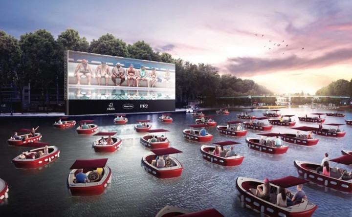 Desain Bioskop Terbuka di Tengah Sungai