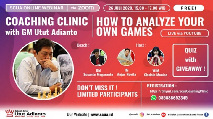 GM Utut Adianto Berikan Webinar Gratis